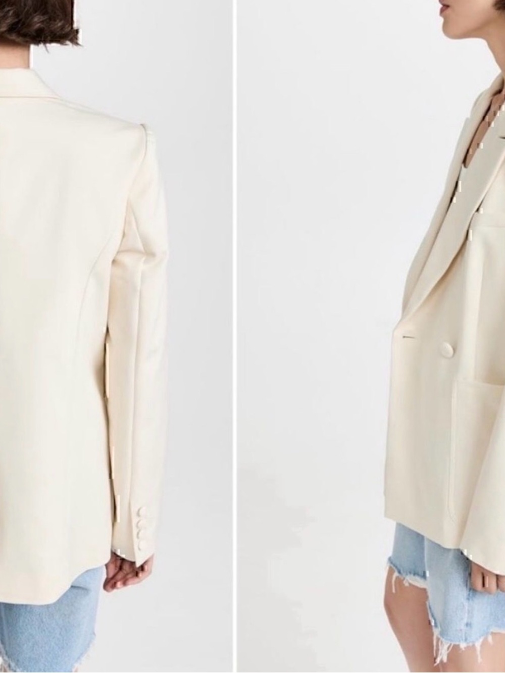 NWT Good American Blazer Jacket Bone Size 0 Stretch Cotton‎ Blend